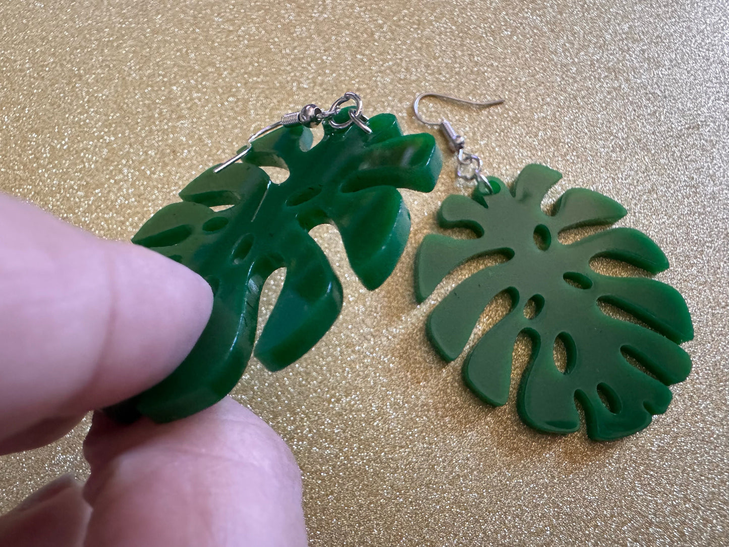 Tropical Leaf Earrings: Laser Cut Acrylic Leaves, House Plant, Monstera, Lush Green Earrings, Plants, Palm Tree, Best Gifts for Her/Him/Them