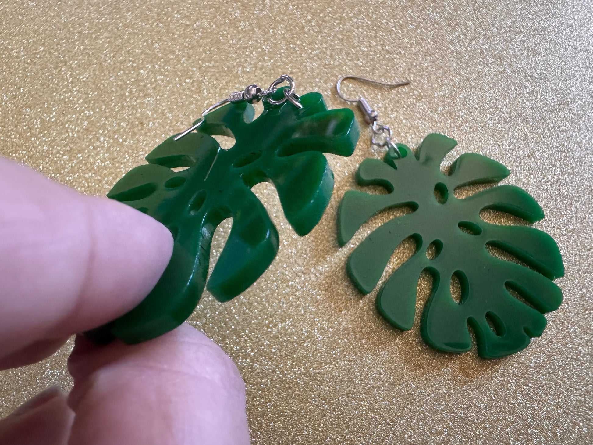 Tropical Leaf Earrings: Laser Cut Acrylic Leaves, House Plant, Monstera, Lush Green Earrings, Plants, Palm Tree, Best Gifts for Her/Him/Them