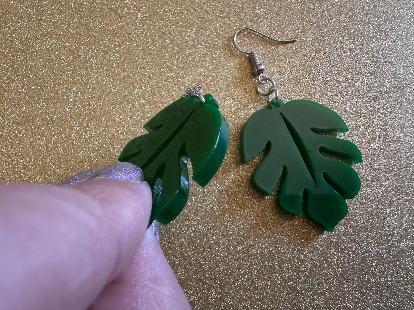 Tropical Leaf Earrings: Laser Cut Acrylic Leaves, House Plant, Monstera, Lush Green Earrings, Plants, Palm Tree, Best Gifts for Her/Him/Them
