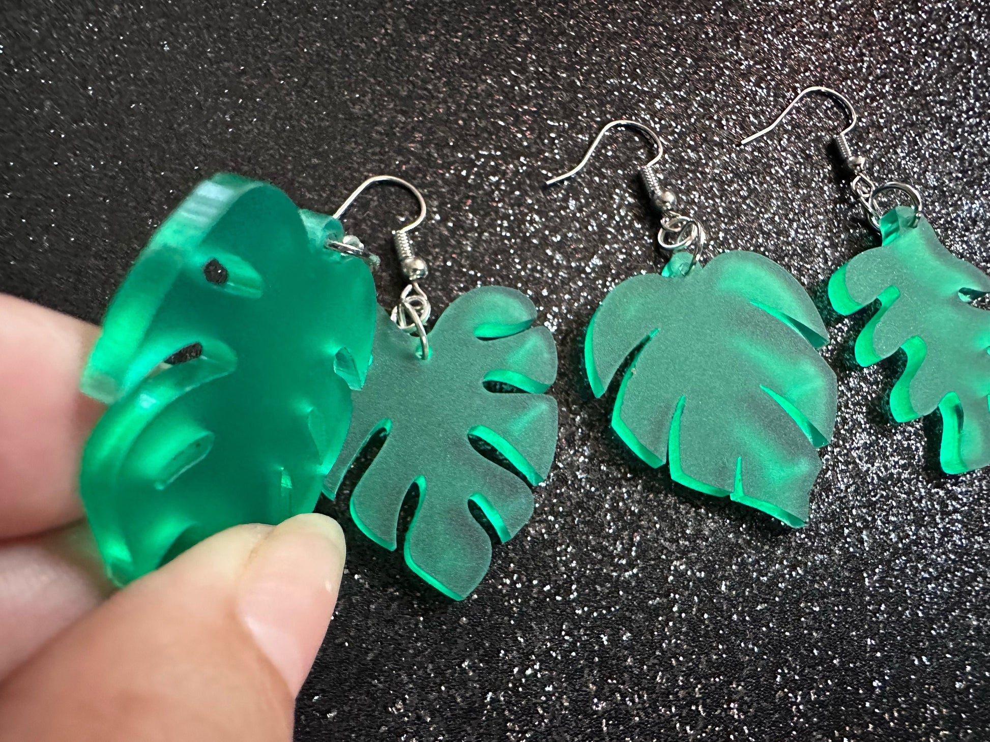 Tropical Leaf Earrings: Laser Cut Acrylic Leaves, House Plant, Monstera, Lush Green Earrings, Plants, Palm Tree, Best Gifts for Her/Him/Them