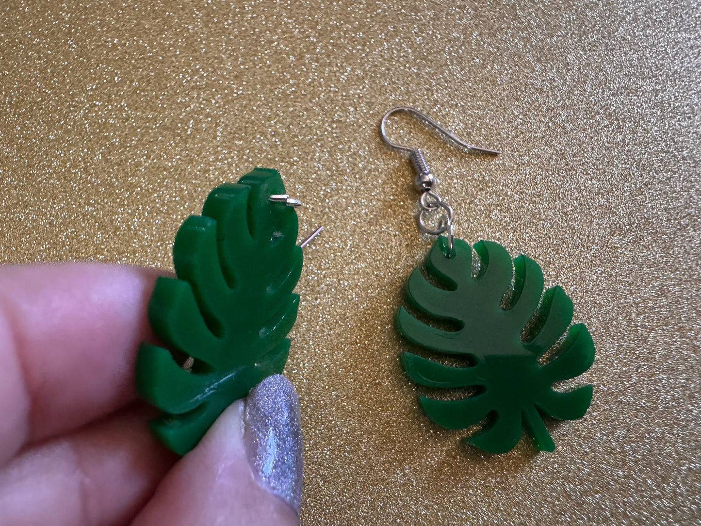 Tropical Leaf Earrings: Laser Cut Acrylic Leaves, House Plant, Monstera, Lush Green Earrings, Plants, Palm Tree, Best Gifts for Her/Him/Them