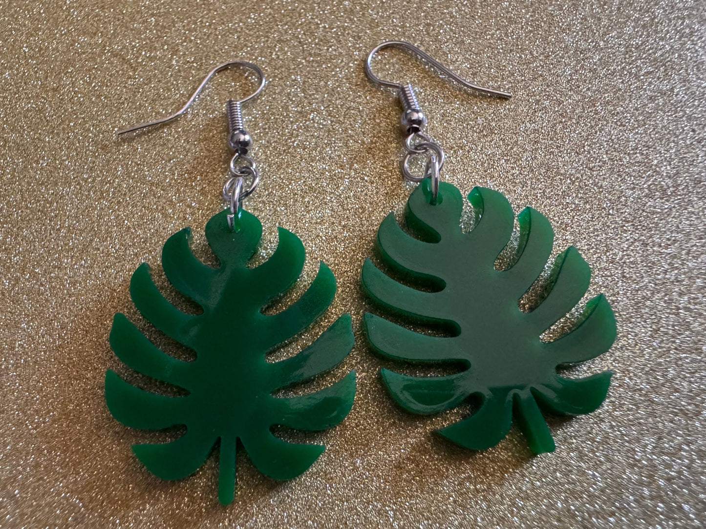 Tropical Leaf Earrings: Laser Cut Acrylic Leaves, House Plant, Monstera, Lush Green Earrings, Plants, Palm Tree, Best Gifts for Her/Him/Them