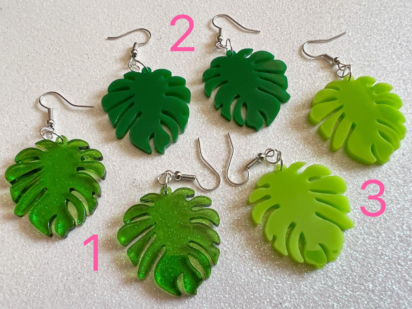 Tropical Leaf Earrings: Laser Cut Acrylic Leaves, House Plant, Monstera, Lush Green Earrings, Plants, Palm Tree, Gifts for Her/Him/Them