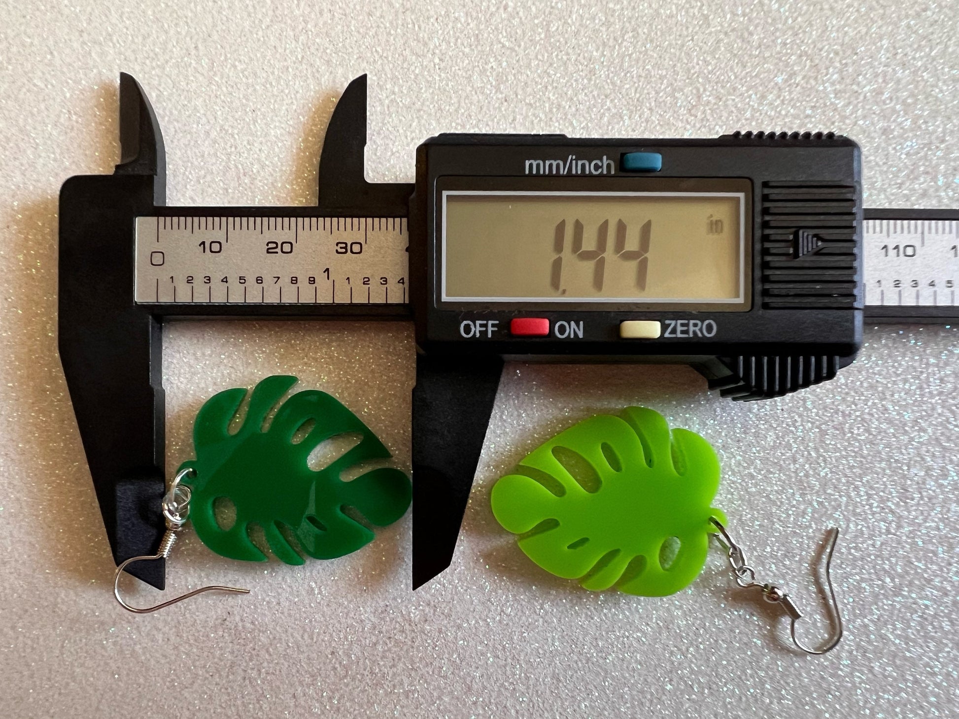 Tropical Leaf Earrings: Laser Cut Green Acrylic Monstera