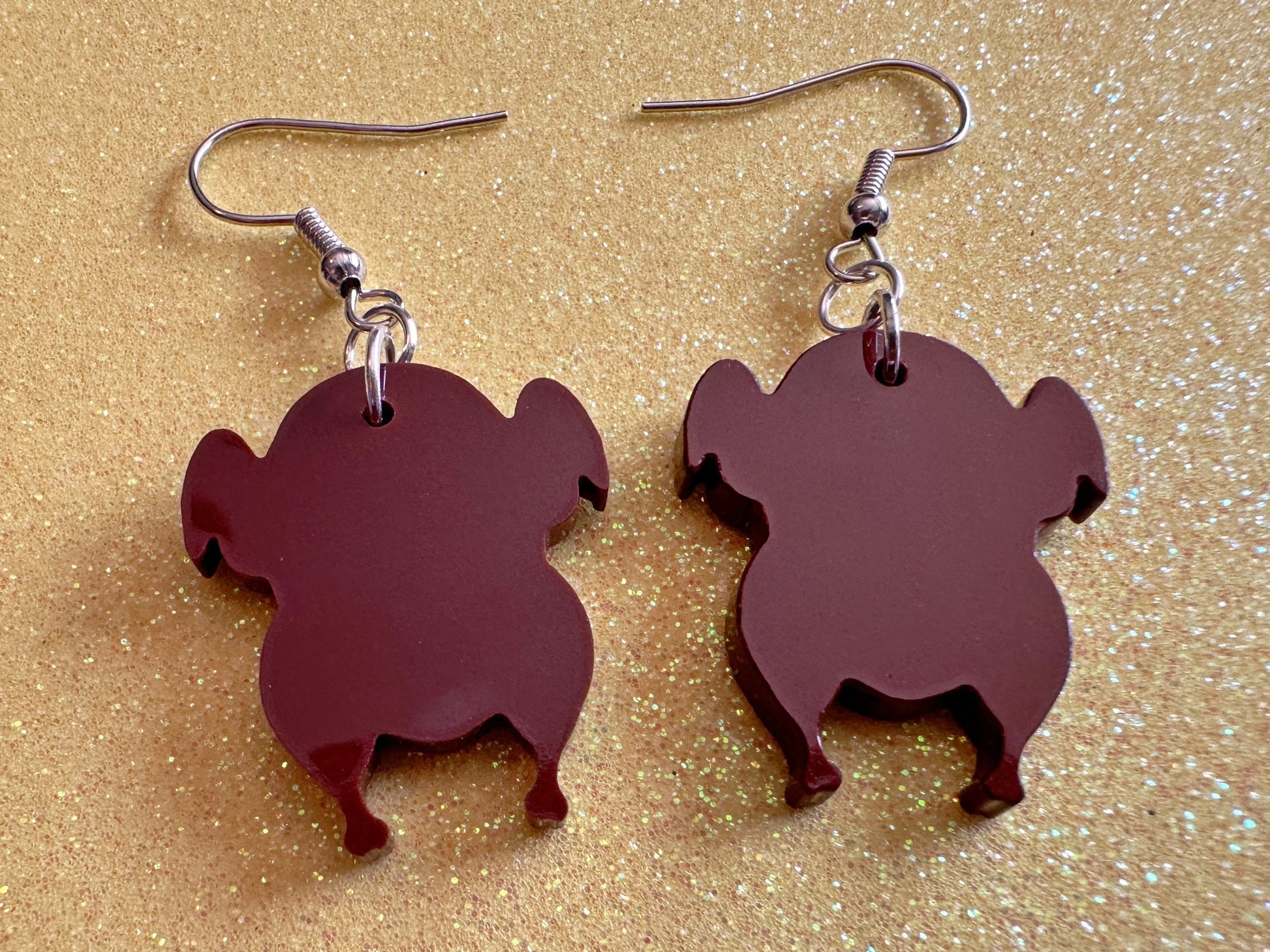 Turkey Earrings: Thanksgiving, Holiday, Laser Cut Acrylic Turkeys, Give Thanks, Family, Friendsgiving, Chicken, Bird, Gifts for Her/Him/Them