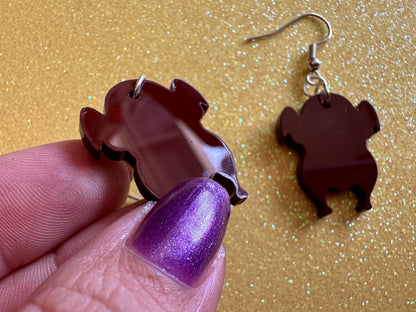 Turkey Earrings: Thanksgiving, Holiday, Laser Cut Acrylic Turkeys, Give Thanks, Family, Friendsgiving, Chicken, Bird, Gifts for Her/Him/Them