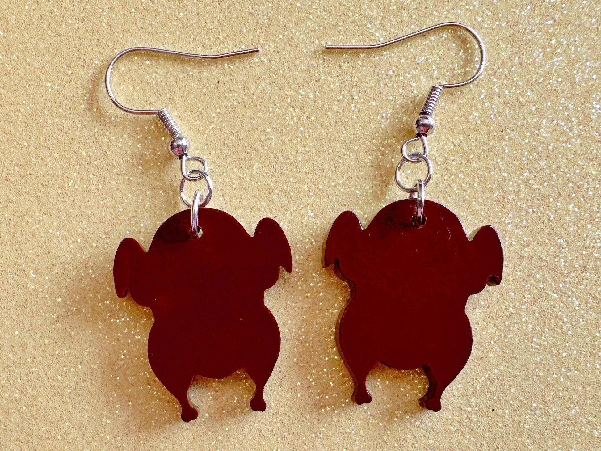 Turkey Earrings: Thanksgiving, Holiday, Laser Cut Acrylic Turkeys, Give Thanks, Family, Friendsgiving, Chicken, Bird, Gifts for Her/Him/Them