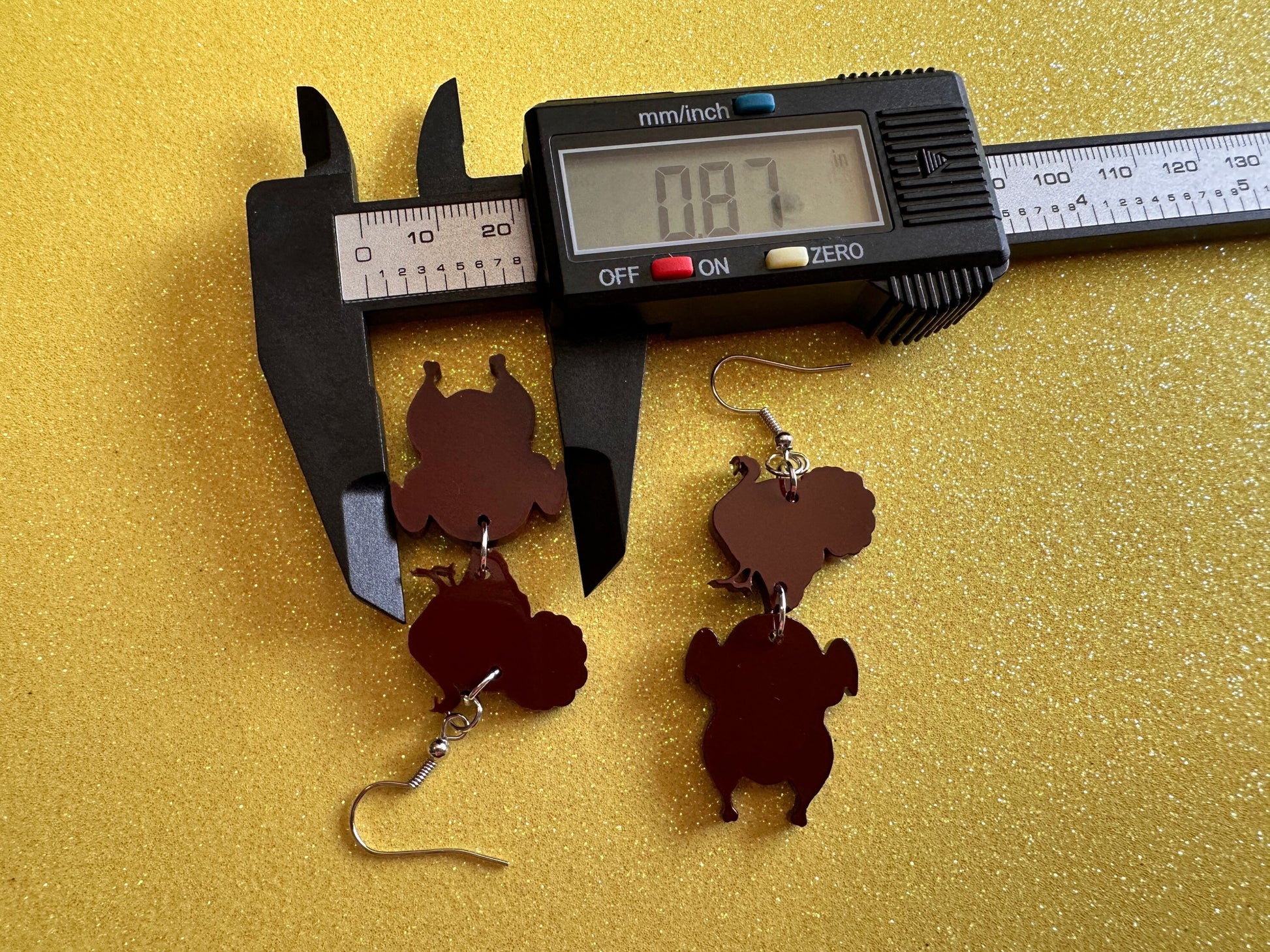 Turkey Earrings: Thanksgiving, Holiday, Laser Cut Acrylic Turkeys, Give Thanks, Family, Friendsgiving, Chicken, Bird, Gifts for Her/Him/Them