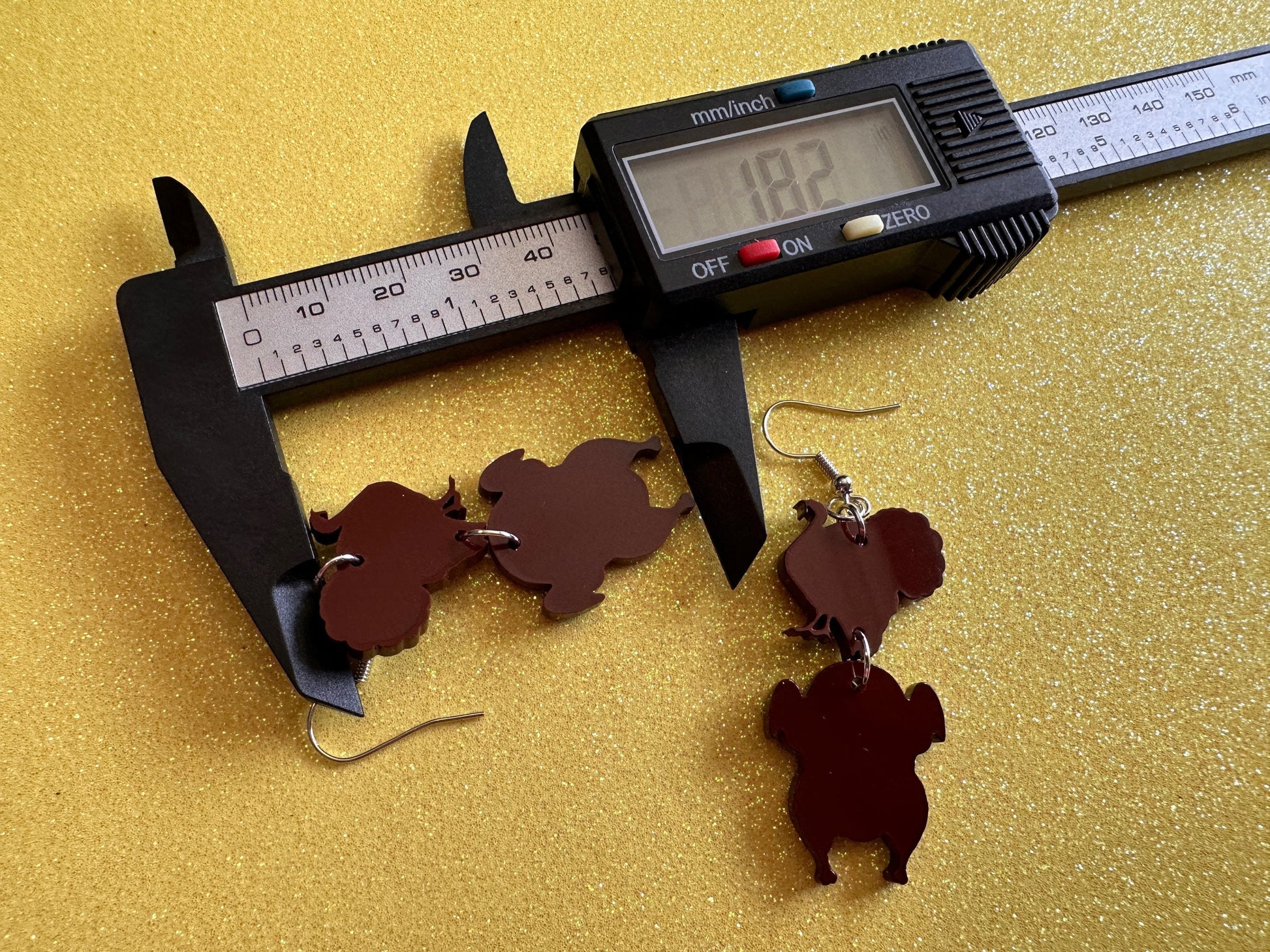 Turkey Earrings: Thanksgiving, Holiday, Laser Cut Acrylic Turkeys, Give Thanks, Family, Friendsgiving, Chicken, Bird, Gifts for Her/Him/Them