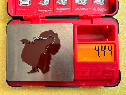 Turkey Earrings: Thanksgiving, Holiday, Laser Cut Acrylic Turkeys, Give Thanks, Family, Friendsgiving, Chicken, Bird, Gifts for Her/Him/Them