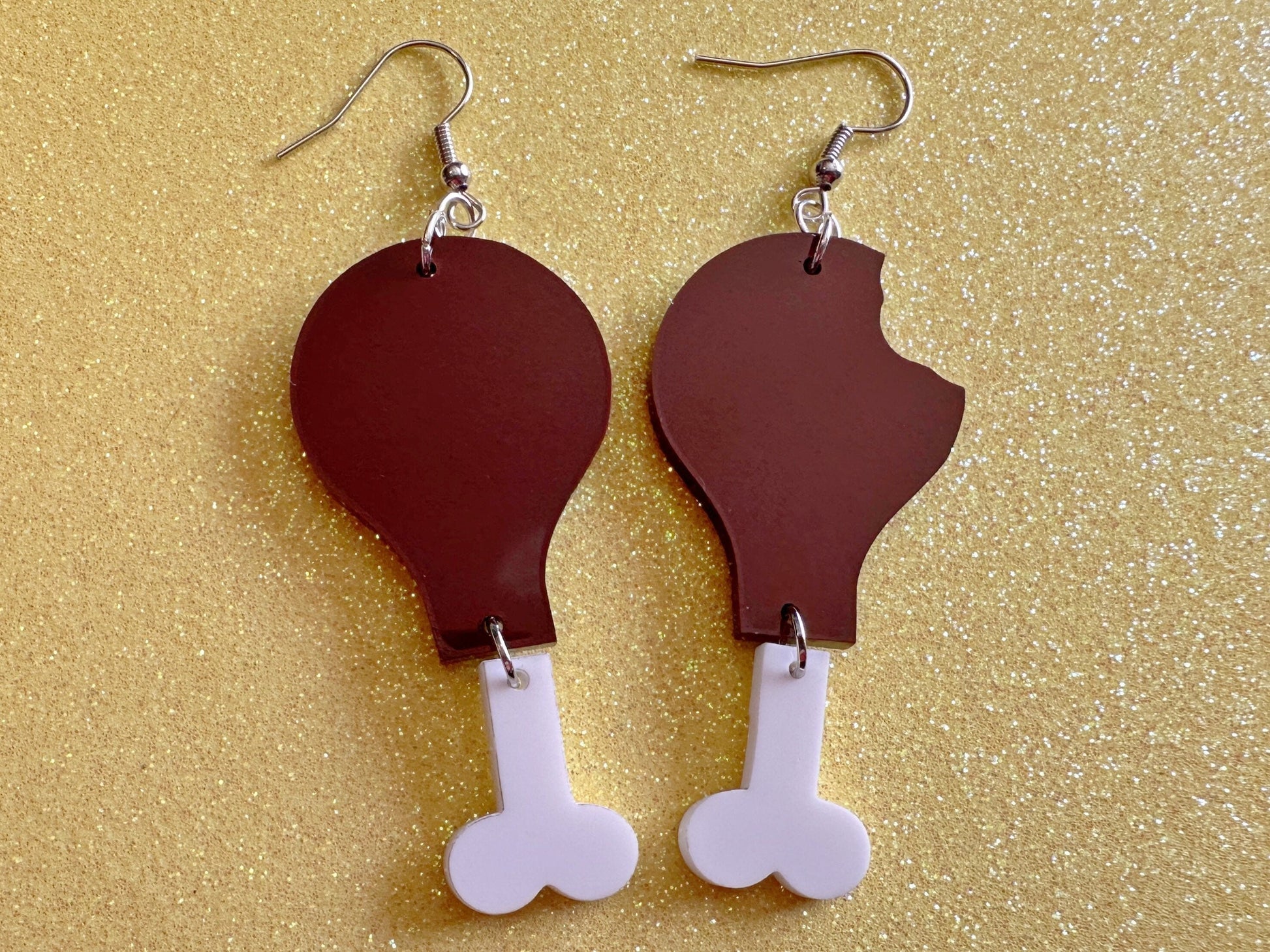Turkey Leg Earrings: Thanksgiving, Holiday, Laser Cut Acrylic Turkeys, Give Thanks, Family, Friendsgiving, Chicken, Gifts for Her/Him/Them