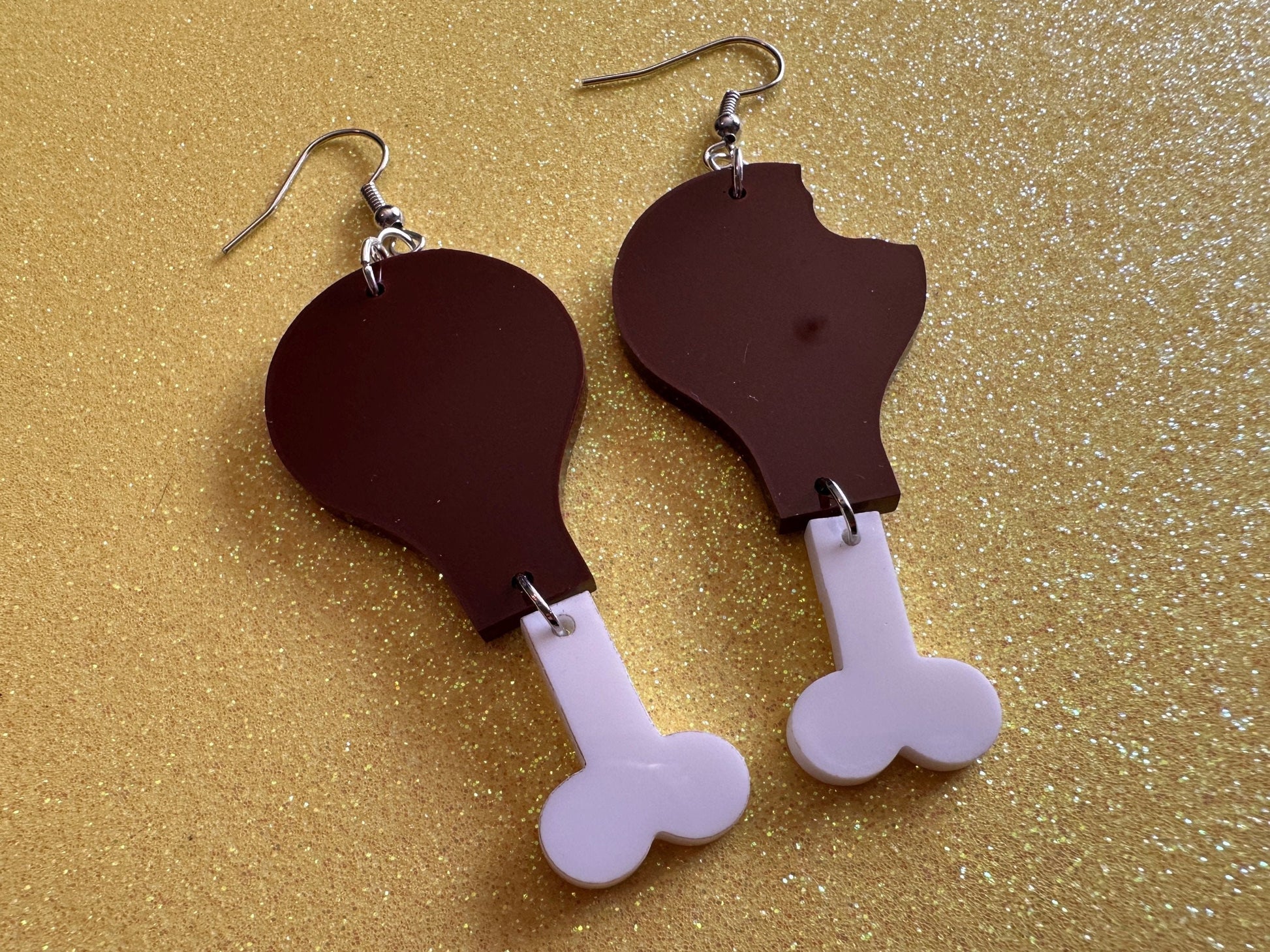 Turkey Leg Earrings: Thanksgiving, Holiday, Laser Cut Acrylic Turkeys, Give Thanks, Family, Friendsgiving, Chicken, Gifts for Her/Him/Them