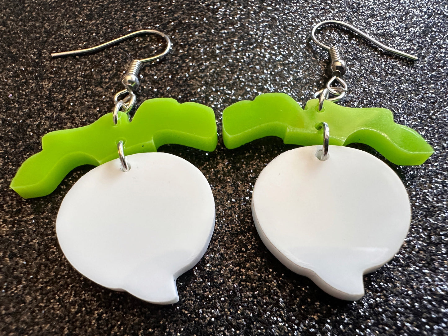 Turnip Earrings: Laser Cut Acrylic Vegetables, Food Earrings, Healthy, Veggies, Food Earrings, Best Gifts for Her/Him/Them