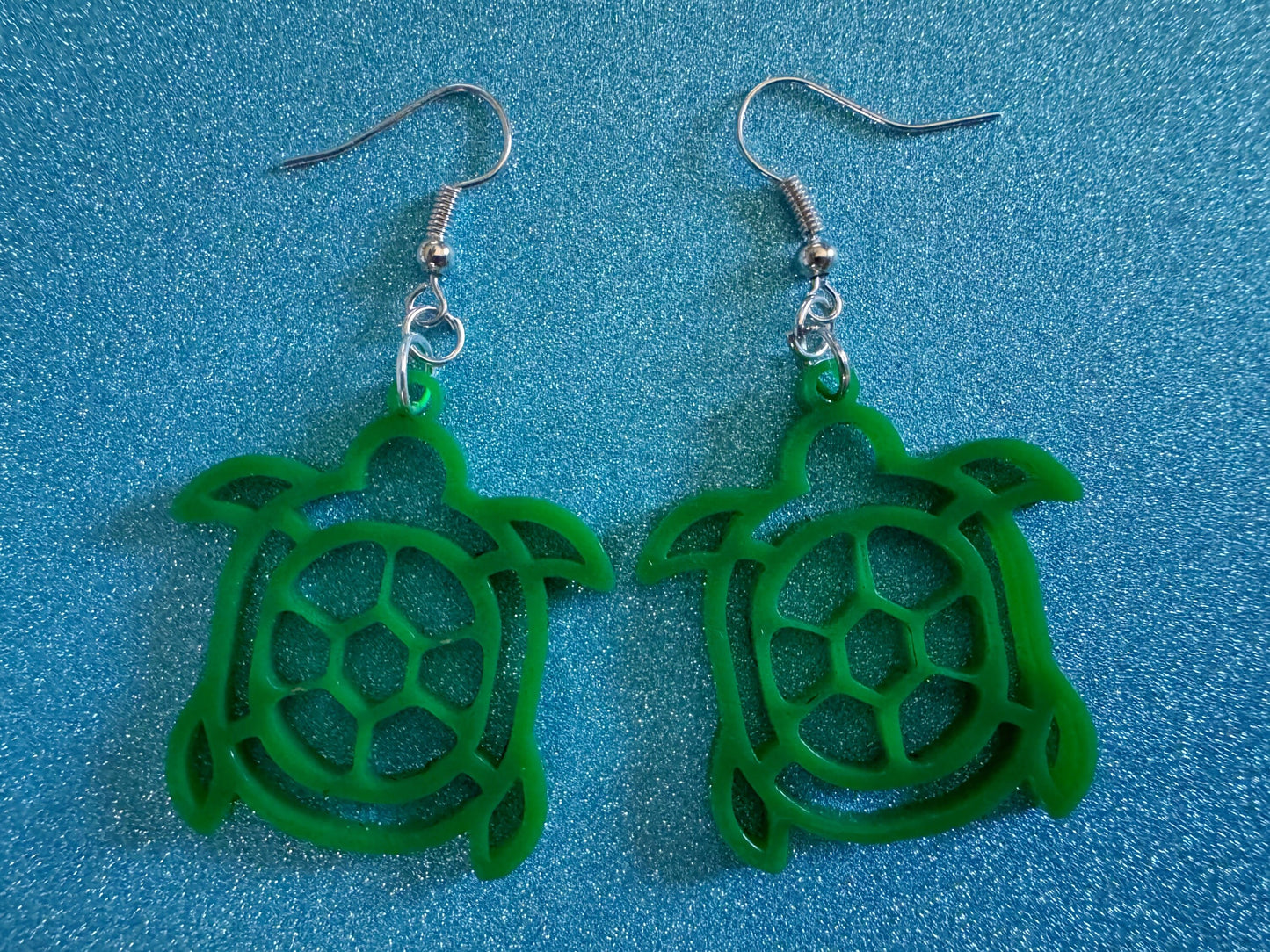 Turtle Earrings: Laser Cut Acrylic Turtles, Ocean Animals, Sea Creatures, Aquatic, Sea Turtles, Green Earrings, Best Gifts for Her/Him/Them