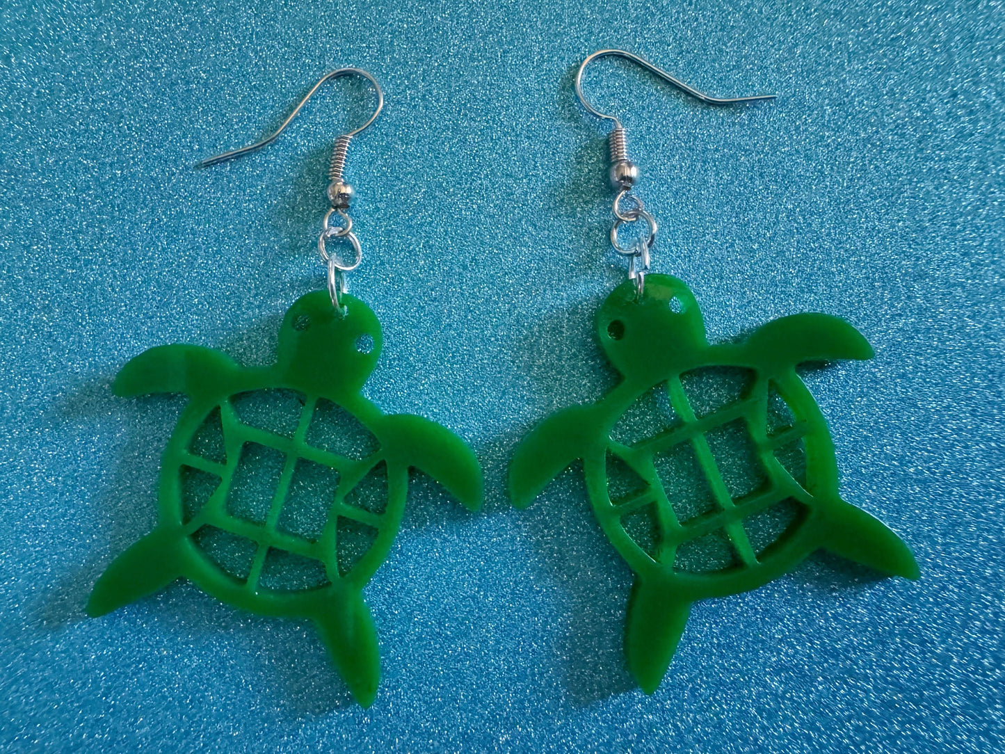 Turtle Earrings: Laser Cut Acrylic Turtles, Ocean Animals, Sea Creatures, Aquatic, Sea Turtles, Green Earrings, Best Gifts for Her/Him/Them