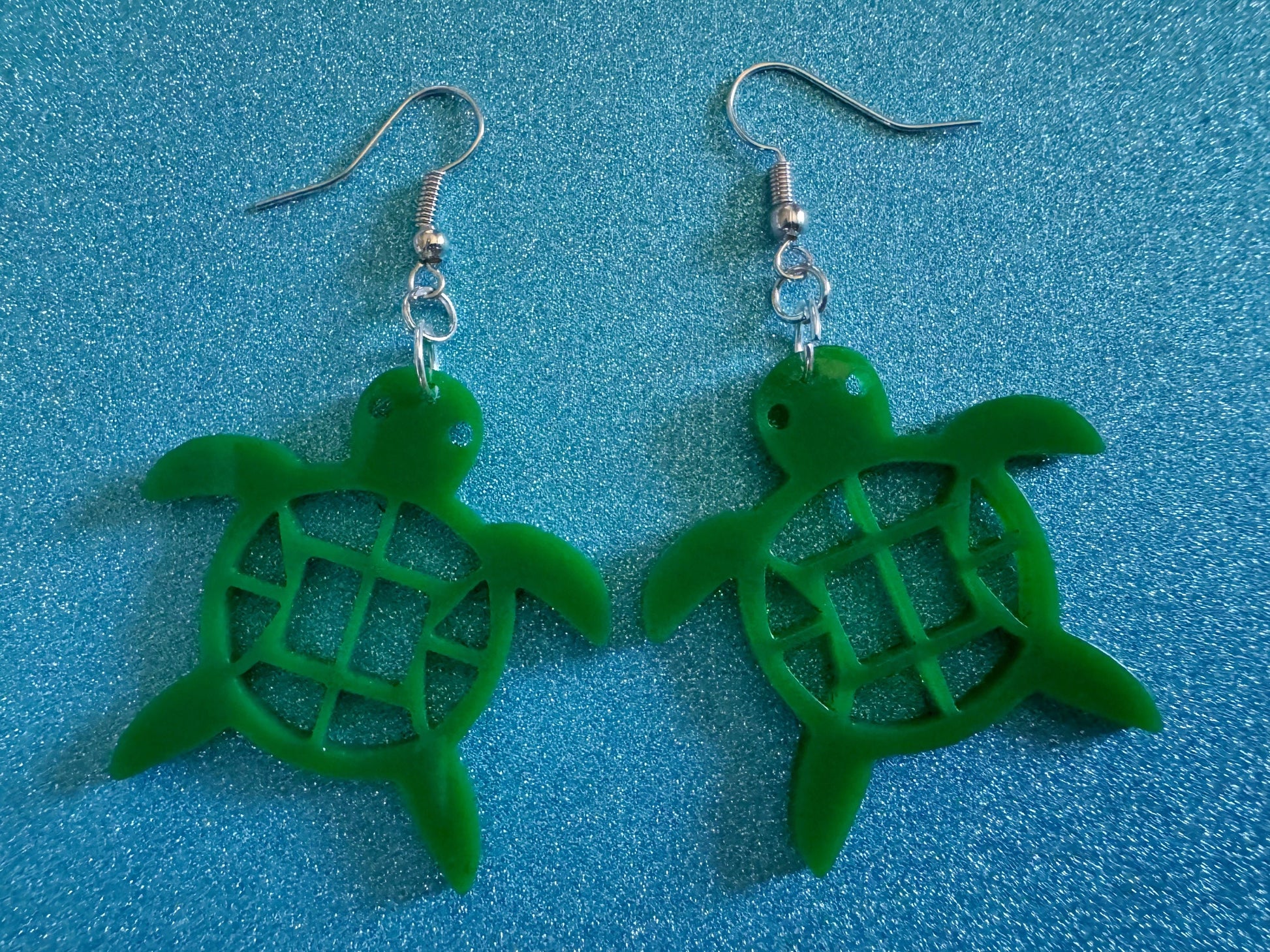 Turtle Earrings: Laser Cut Acrylic Turtles, Ocean Animals, Sea Creatures, Aquatic, Sea Turtles, Green Earrings, Best Gifts for Her/Him/Them