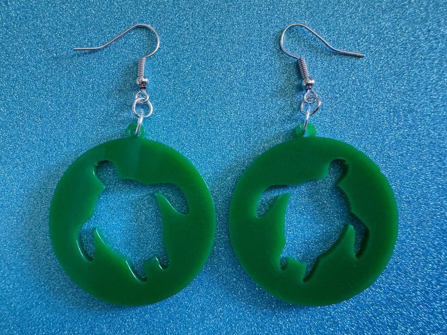 Turtle Earrings: Laser Cut Acrylic Turtles, Ocean Animals, Sea Creatures, Aquatic, Sea Turtles, Green Earrings, Best Gifts for Her/Him/Them