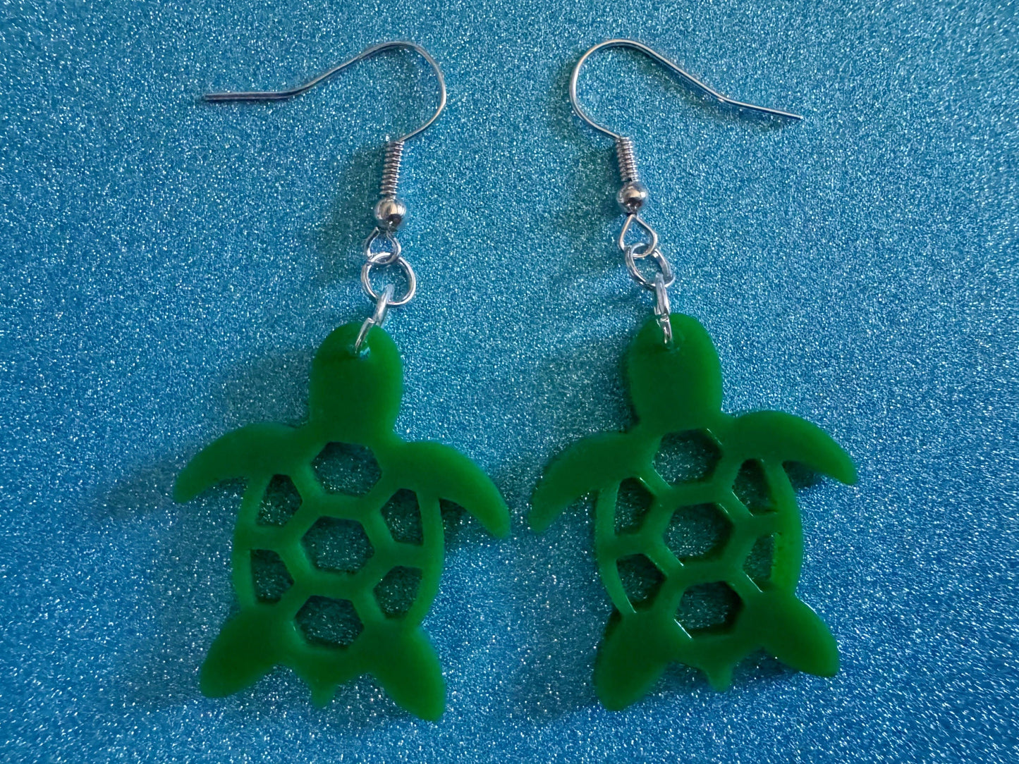 Turtle Earrings: Laser Cut Acrylic Turtles, Ocean Animals, Sea Creatures, Aquatic, Sea Turtles, Green Earrings, Best Gifts for Her/Him/Them