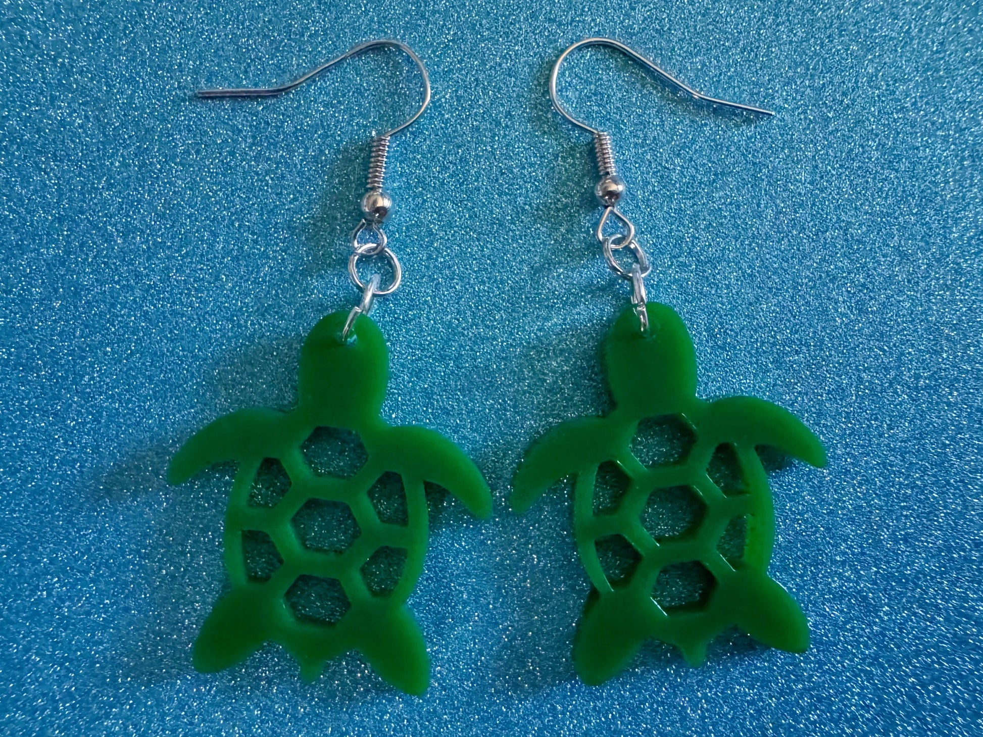 Turtle Earrings: Laser Cut Acrylic Turtles, Ocean Animals, Sea Creatures, Aquatic, Sea Turtles, Green Earrings, Best Gifts for Her/Him/Them