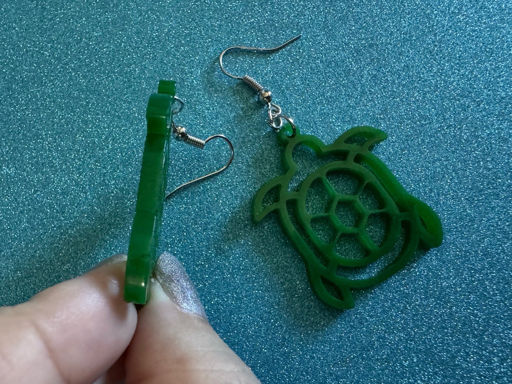 Turtle Earrings: Laser Cut Acrylic Turtles, Ocean Animals, Sea Creatures, Aquatic, Sea Turtles, Green Earrings, Best Gifts for Her/Him/Them