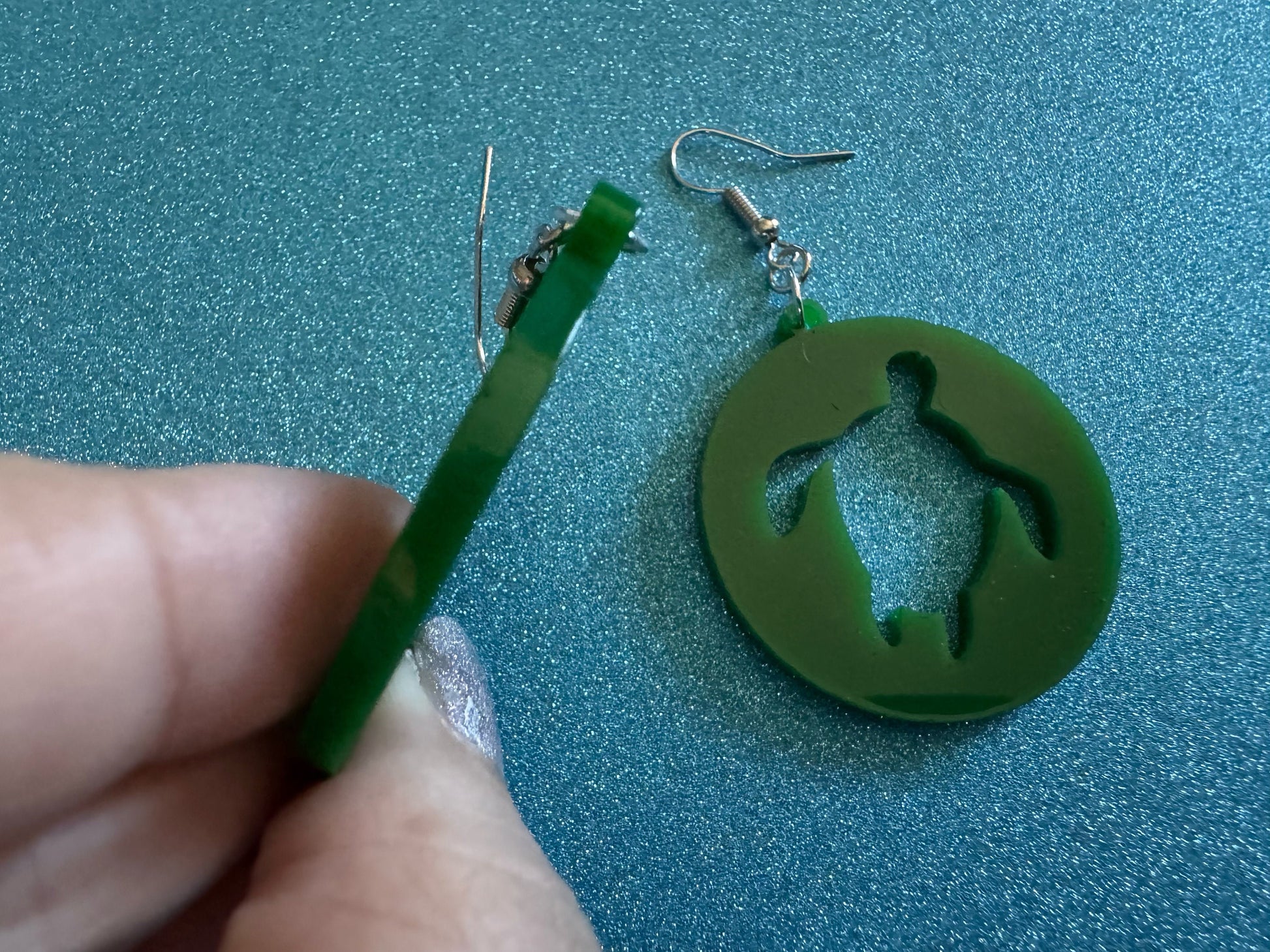 Turtle Earrings: Laser Cut Acrylic Turtles, Ocean Animals, Sea Creatures, Aquatic, Sea Turtles, Green Earrings, Best Gifts for Her/Him/Them