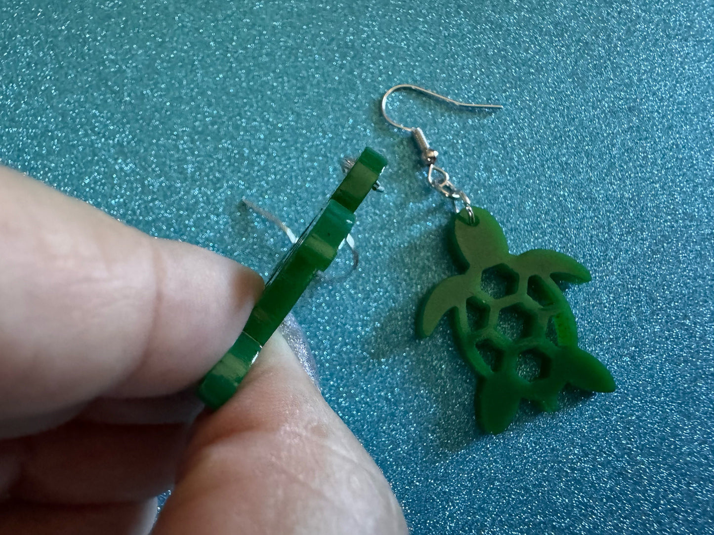 Turtle Earrings: Laser Cut Acrylic Turtles, Ocean Animals, Sea Creatures, Aquatic, Sea Turtles, Green Earrings, Best Gifts for Her/Him/Them