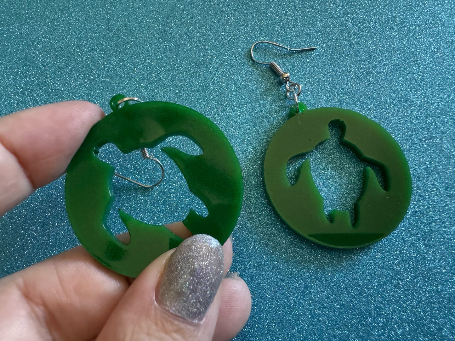 Turtle Earrings: Laser Cut Acrylic Turtles, Ocean Animals, Sea Creatures, Aquatic, Sea Turtles, Green Earrings, Best Gifts for Her/Him/Them