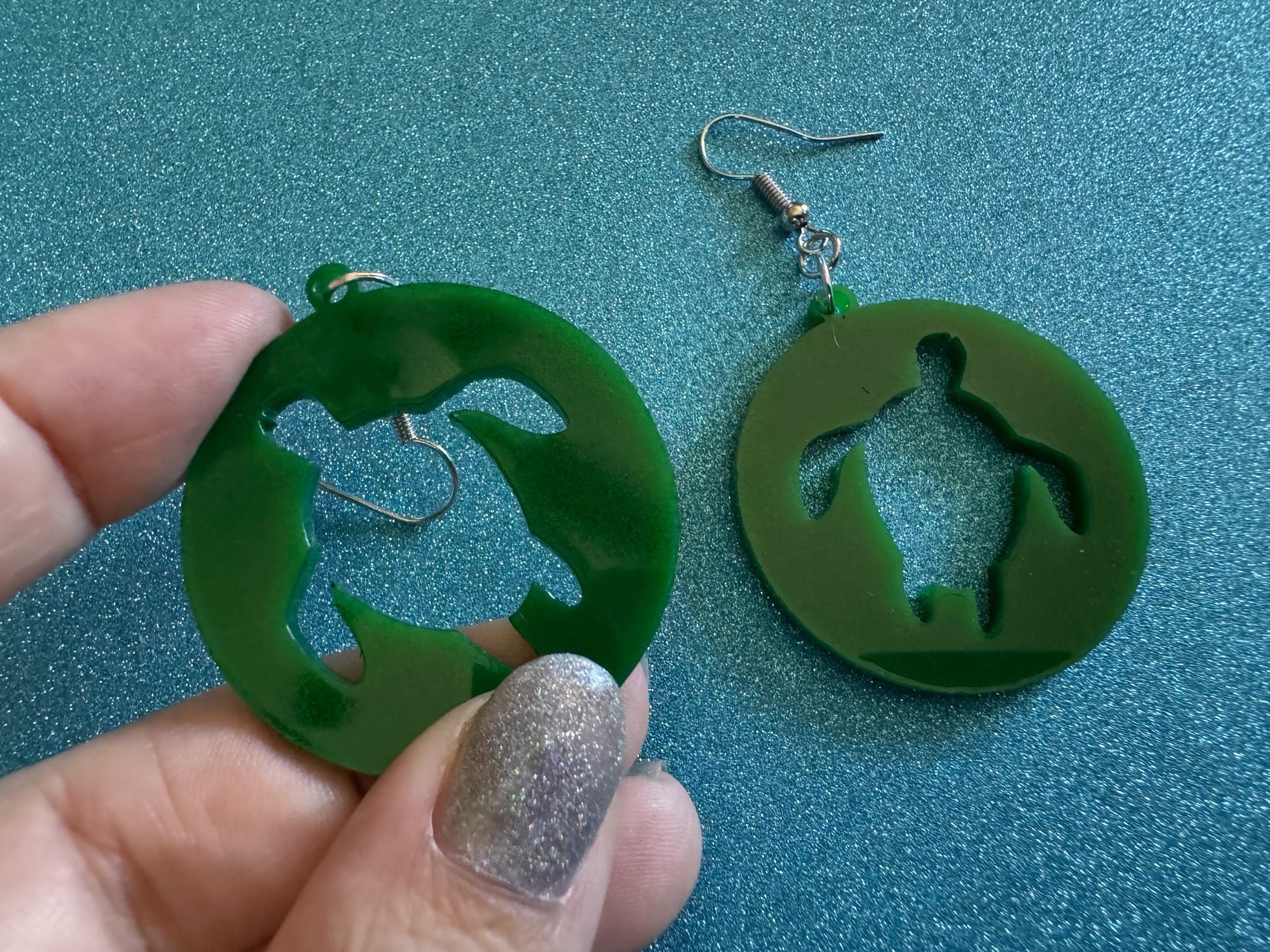 Turtle Earrings: Laser Cut Acrylic Turtles, Ocean Animals, Sea Creatures, Aquatic, Sea Turtles, Green Earrings, Best Gifts for Her/Him/Them
