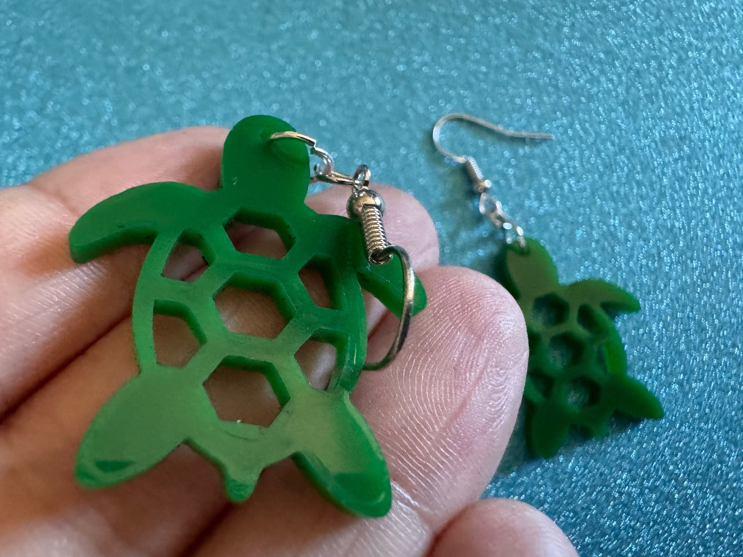 Turtle Earrings: Laser Cut Acrylic Turtles, Ocean Animals, Sea Creatures, Aquatic, Sea Turtles, Green Earrings, Best Gifts for Her/Him/Them