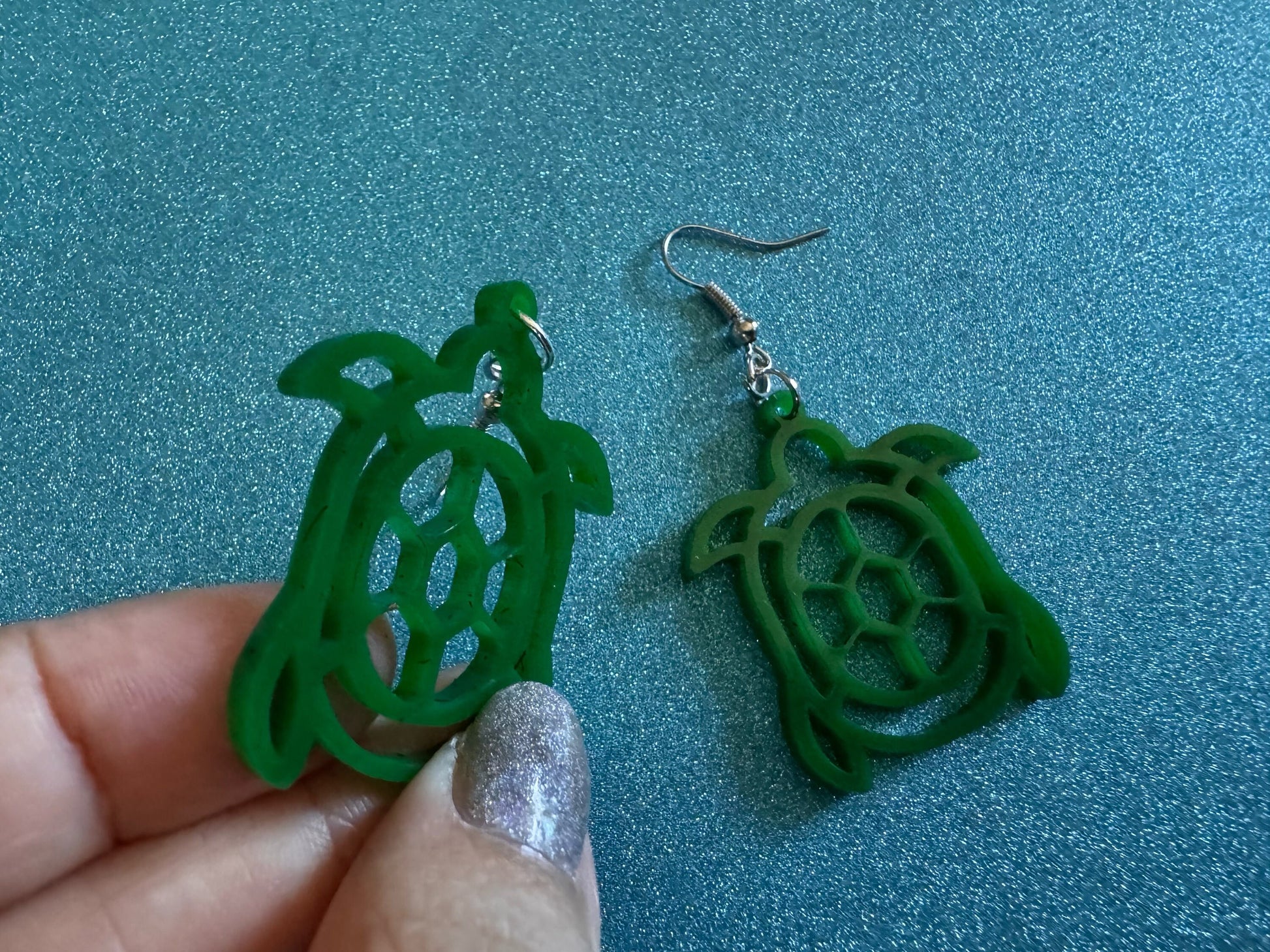 Turtle Earrings: Laser Cut Acrylic Turtles, Ocean Animals, Sea Creatures, Aquatic, Sea Turtles, Green Earrings, Best Gifts for Her/Him/Them