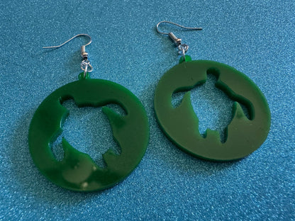 Turtle Earrings: Laser Cut Acrylic Turtles, Ocean Animals, Sea Creatures, Aquatic, Sea Turtles, Green Earrings, Best Gifts for Her/Him/Them