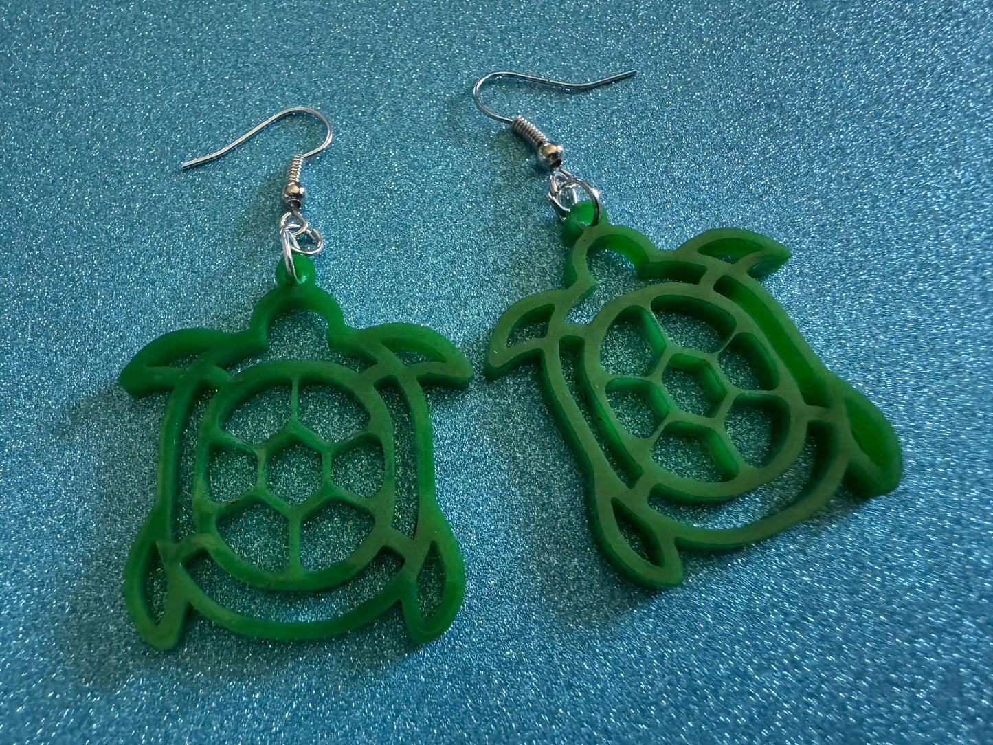Turtle Earrings: Laser Cut Acrylic Turtles, Ocean Animals, Sea Creatures, Aquatic, Sea Turtles, Green Earrings, Best Gifts for Her/Him/Them