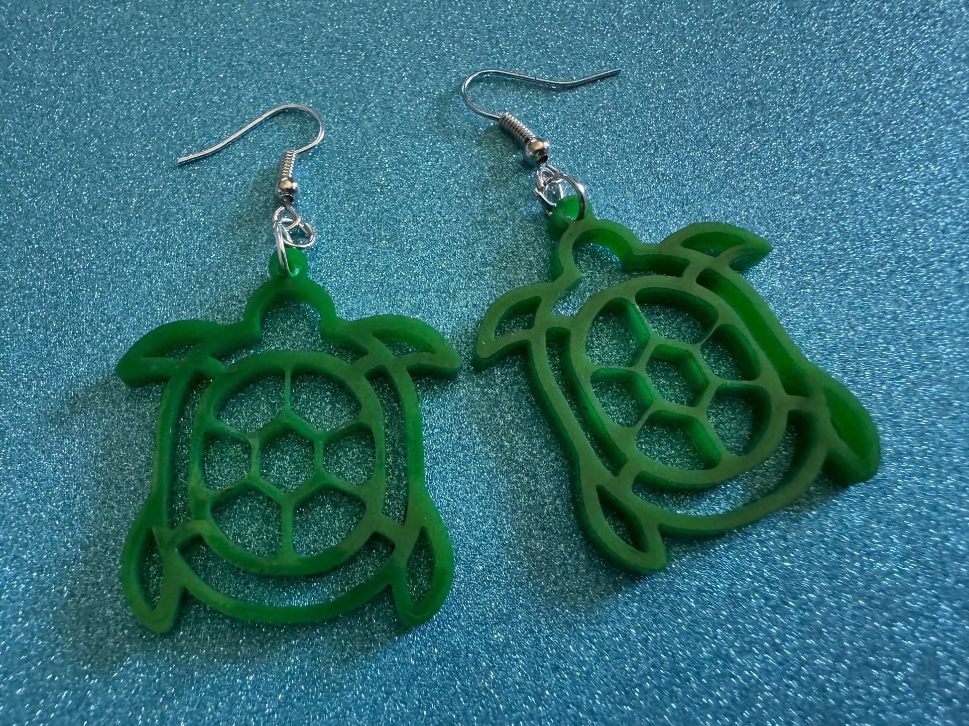Turtle Earrings: Laser Cut Acrylic Turtles, Ocean Animals, Sea Creatures, Aquatic, Sea Turtles, Green Earrings, Best Gifts for Her/Him/Them