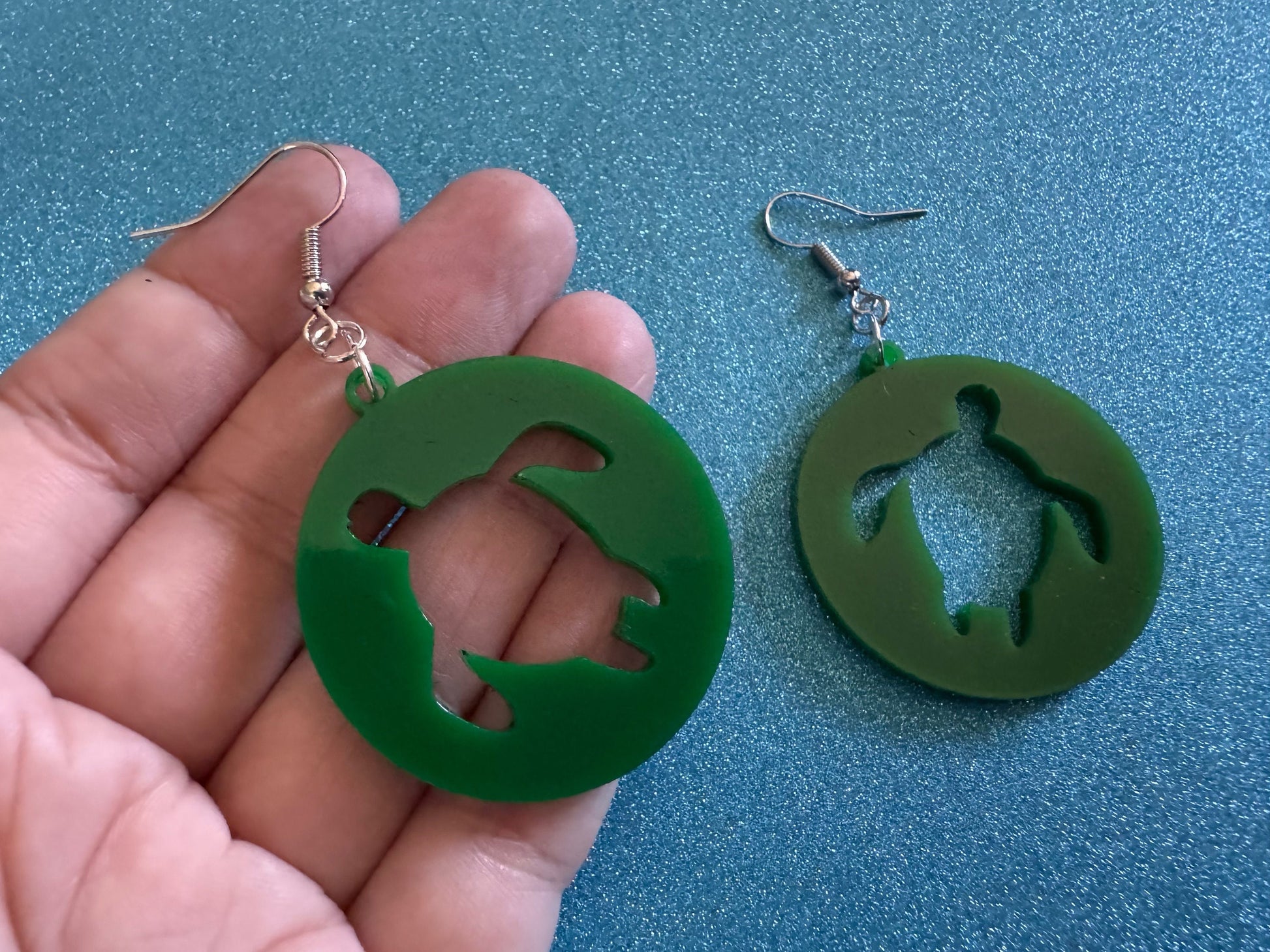 Turtle Earrings: Laser Cut Acrylic Turtles, Ocean Animals, Sea Creatures, Aquatic, Sea Turtles, Green Earrings, Best Gifts for Her/Him/Them