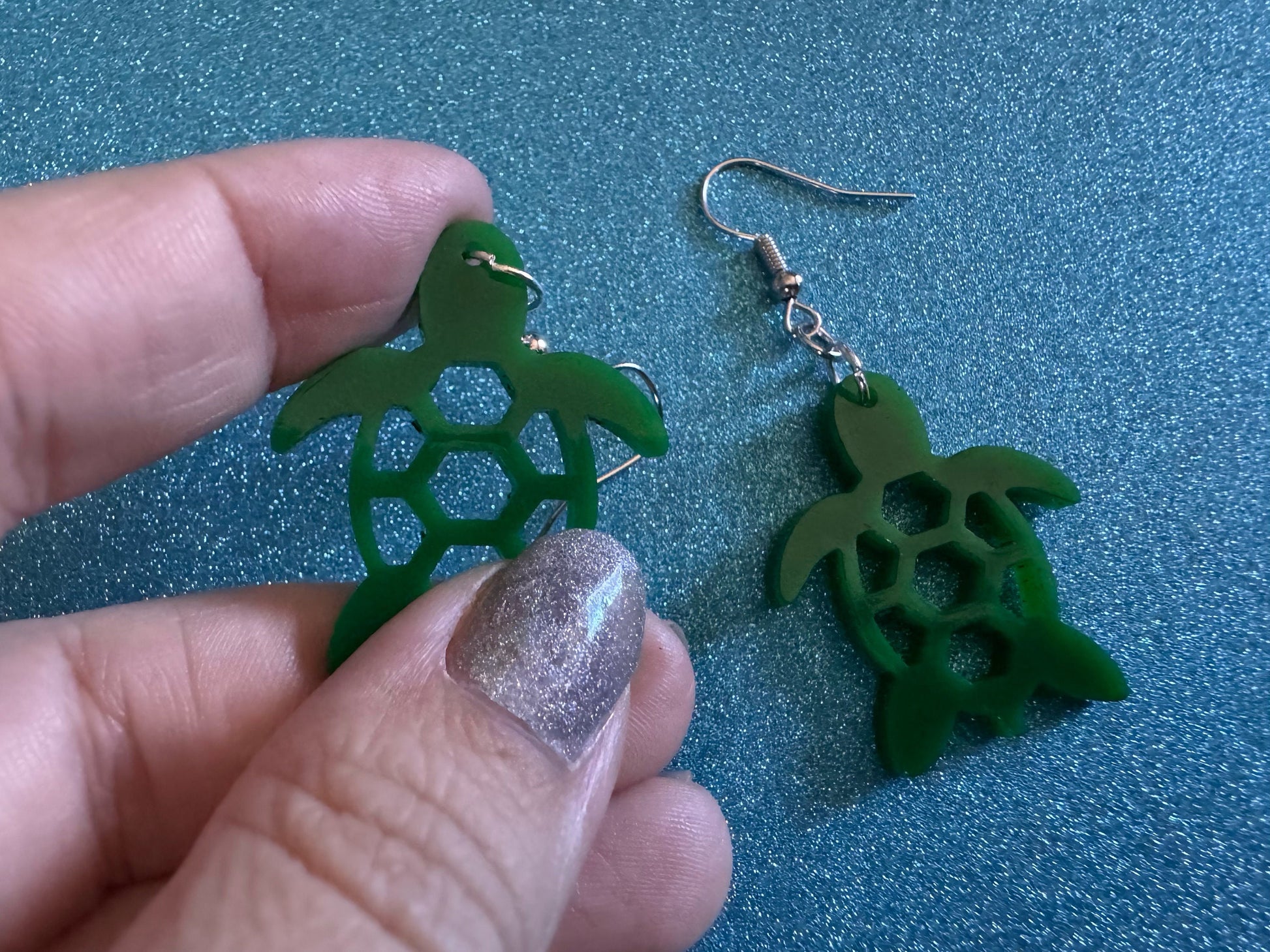 Turtle Earrings: Laser Cut Acrylic Turtles, Ocean Animals, Sea Creatures, Aquatic, Sea Turtles, Green Earrings, Best Gifts for Her/Him/Them