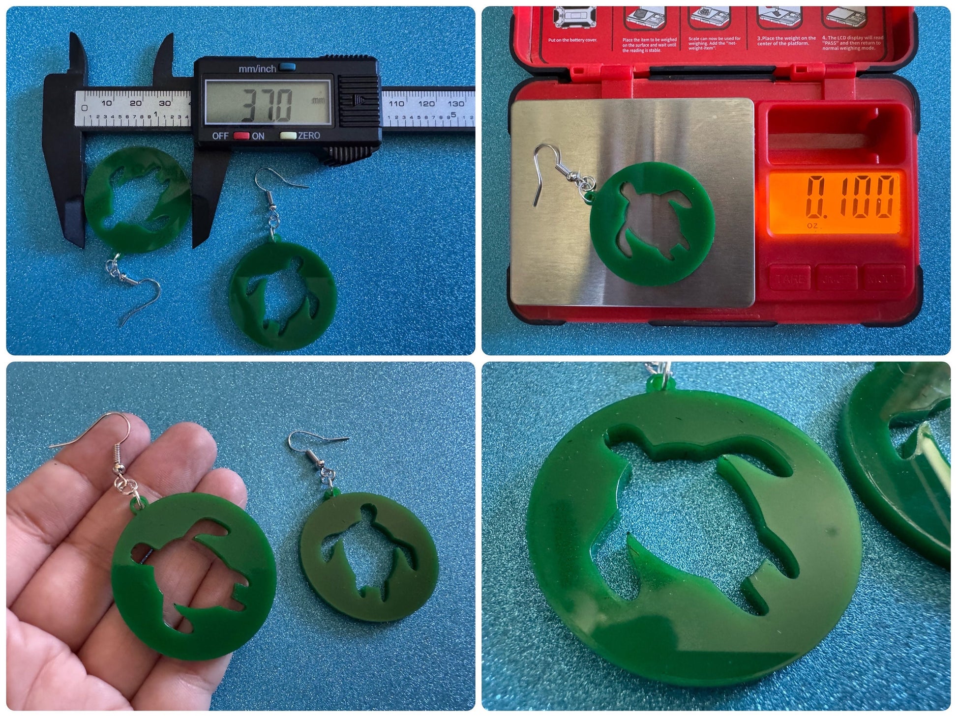 Turtle Earrings: Laser Cut Acrylic Turtles, Ocean Animals, Sea Creatures, Aquatic, Sea Turtles, Green Earrings, Best Gifts for Her/Him/Them