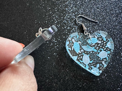 Turtle Earrings: Laser Cut Acrylic Turtles, Ocean Animals, Sea Creatures, Aquatic, Sea Turtles, Save the Turtles, Gifts for Her/Him/Them