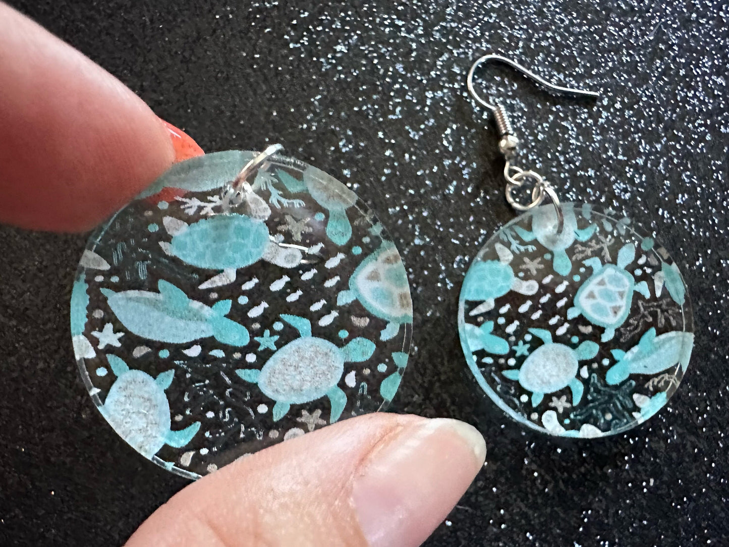 Turtle Earrings: Laser Cut Acrylic Turtles, Ocean Animals, Sea Creatures, Aquatic, Sea Turtles, Save the Turtles, Gifts for Her/Him/Them