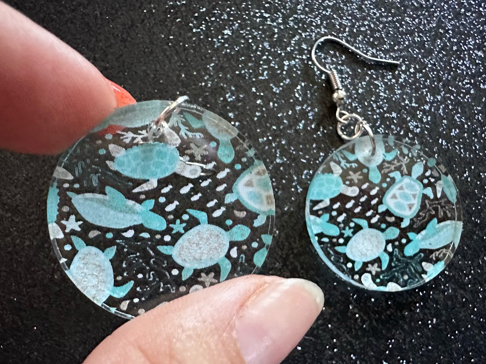 Turtle Earrings: Laser Cut Acrylic Turtles, Ocean Animals, Sea Creatures, Aquatic, Sea Turtles, Save the Turtles, Gifts for Her/Him/Them