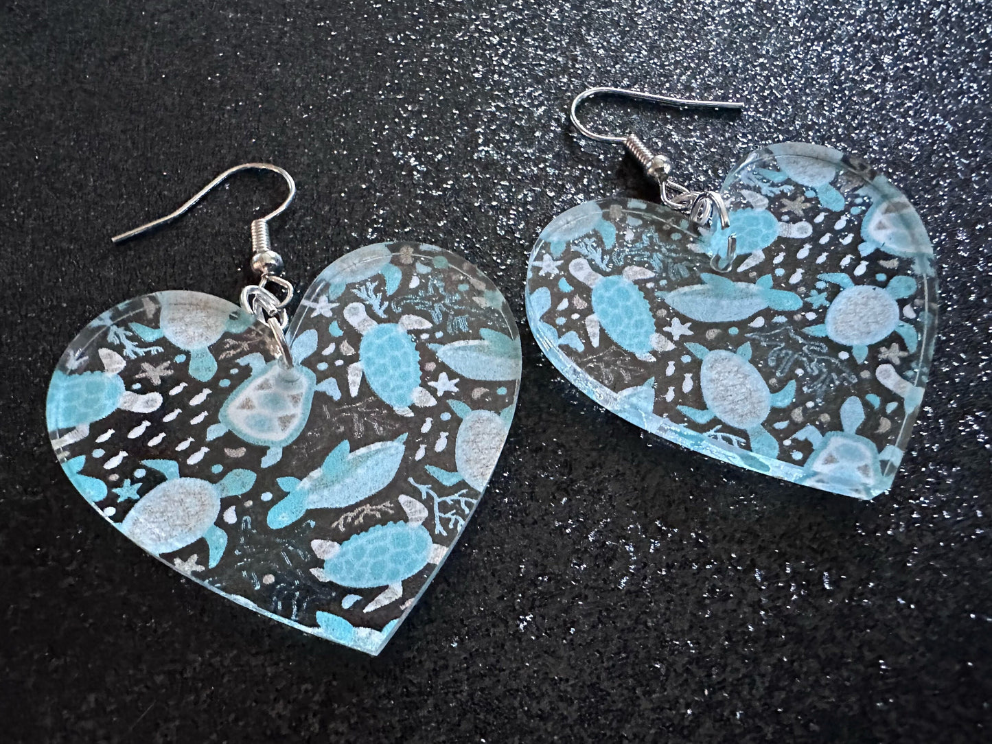 Turtle Earrings: Laser Cut Acrylic Turtles, Ocean Animals, Sea Creatures, Aquatic, Sea Turtles, Save the Turtles, Gifts for Her/Him/Them