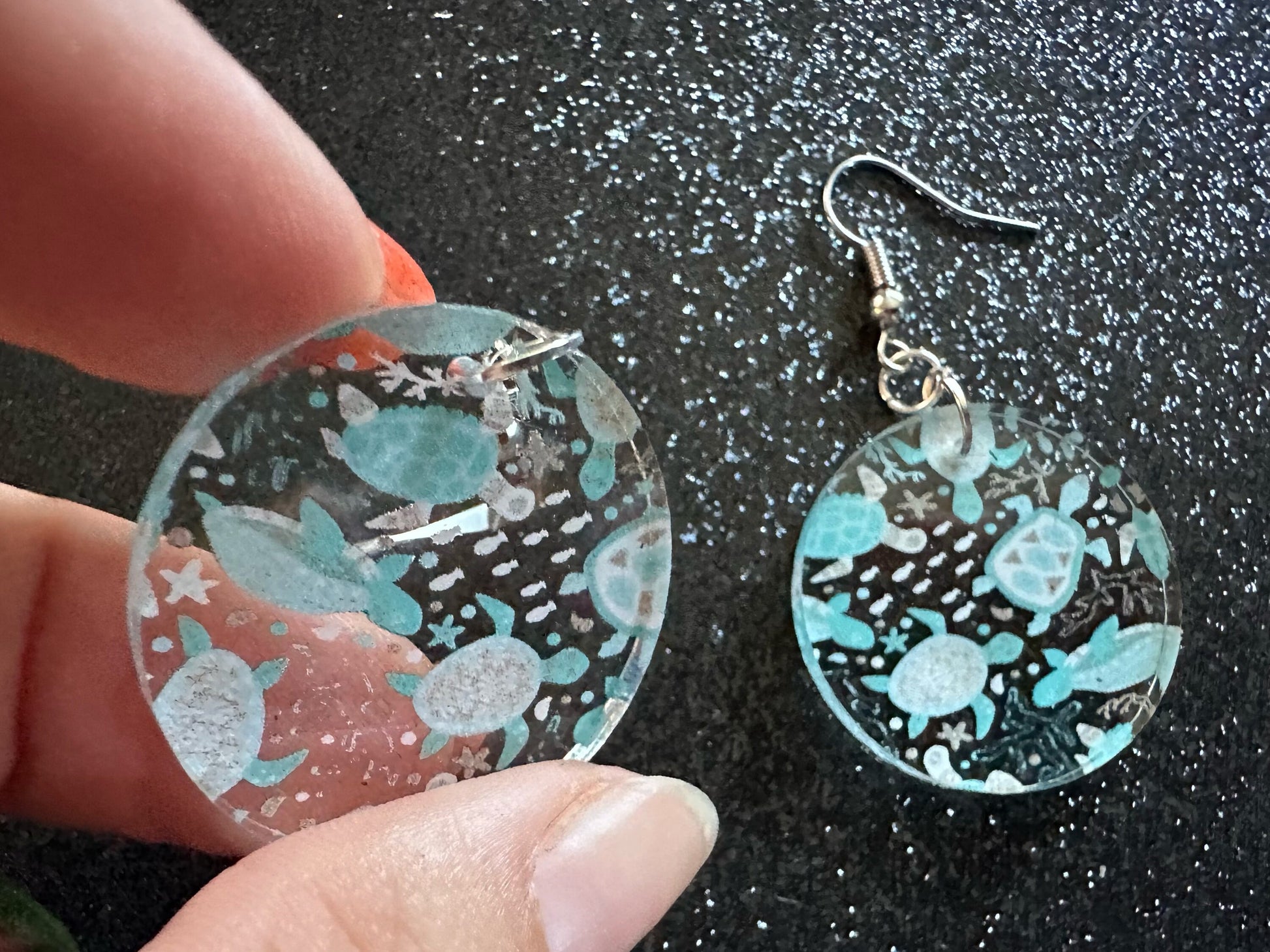 Turtle Earrings: Laser Cut Acrylic Turtles, Ocean Animals, Sea Creatures, Aquatic, Sea Turtles, Save the Turtles, Gifts for Her/Him/Them
