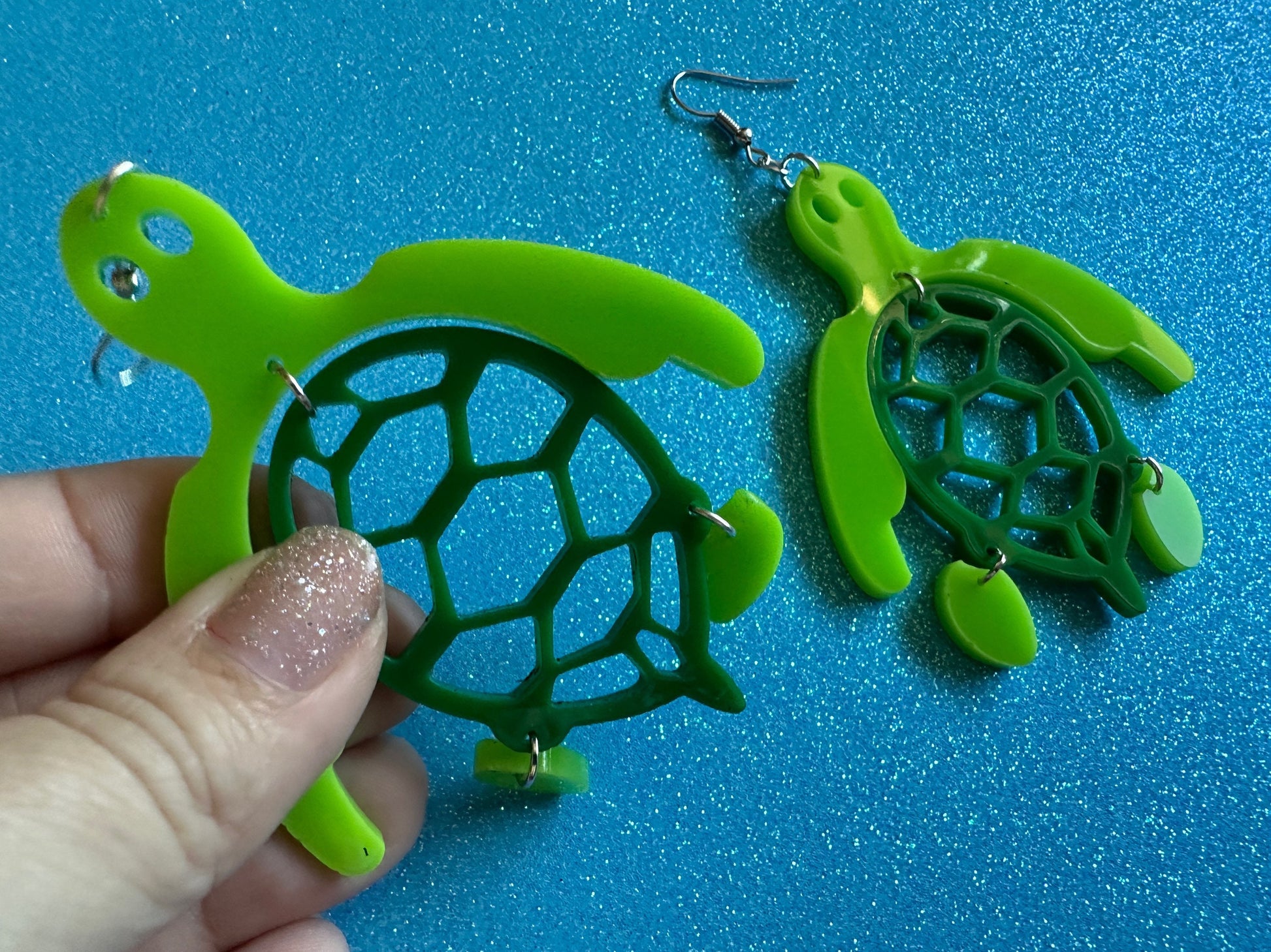 Turtle Earrings: Laser Cut Acrylic Turtles, Ocean Animals, Sea Creatures, Aquatic, Sea Turtles, Save the Turtles, Gifts for Her/Him/Them