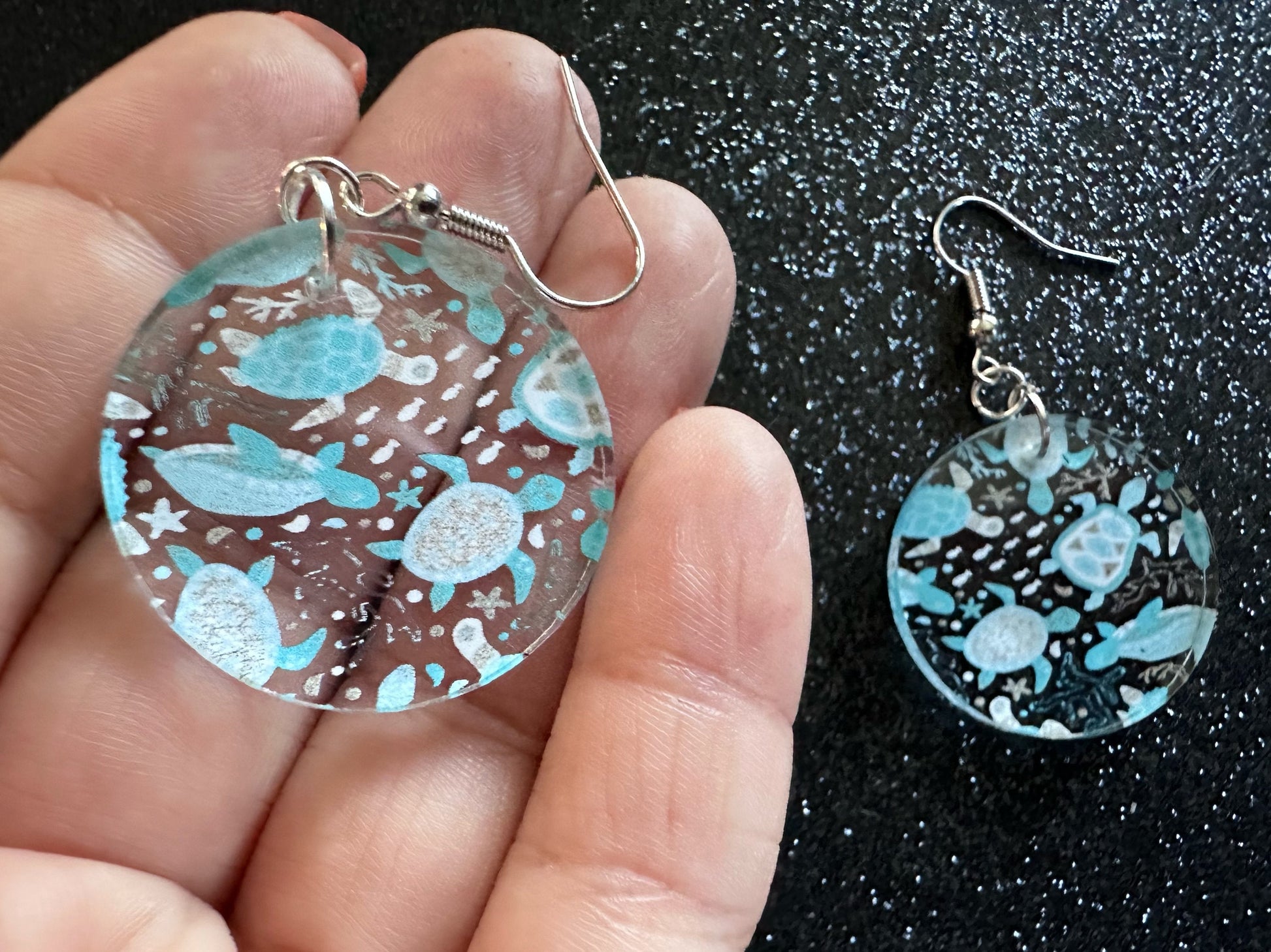 Turtle Earrings: Laser Cut Acrylic Turtles, Ocean Animals, Sea Creatures, Aquatic, Sea Turtles, Save the Turtles, Gifts for Her/Him/Them