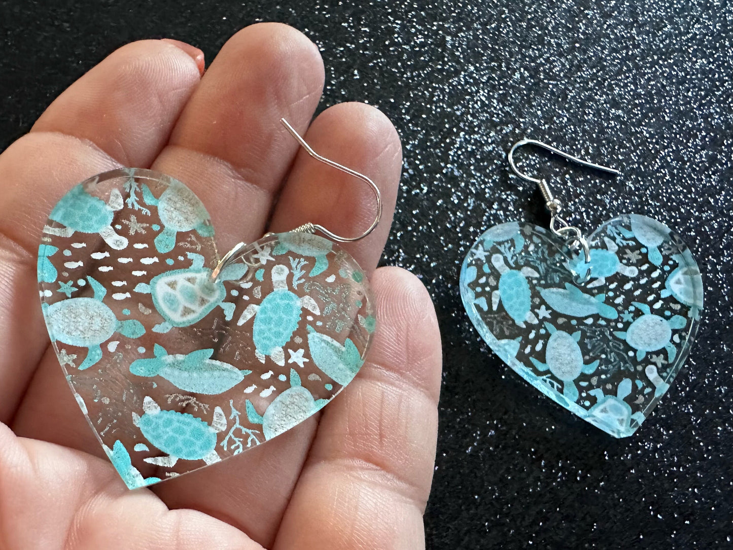 Turtle Earrings: Laser Cut Acrylic Turtles, Ocean Animals, Sea Creatures, Aquatic, Sea Turtles, Save the Turtles, Gifts for Her/Him/Them