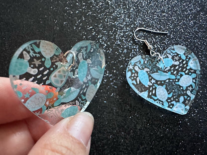 Turtle Earrings: Laser Cut Acrylic Turtles, Ocean Animals, Sea Creatures, Aquatic, Sea Turtles, Save the Turtles, Gifts for Her/Him/Them
