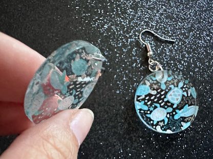 Turtle Earrings: Laser Cut Acrylic Turtles, Ocean Animals, Sea Creatures, Aquatic, Sea Turtles, Save the Turtles, Gifts for Her/Him/Them