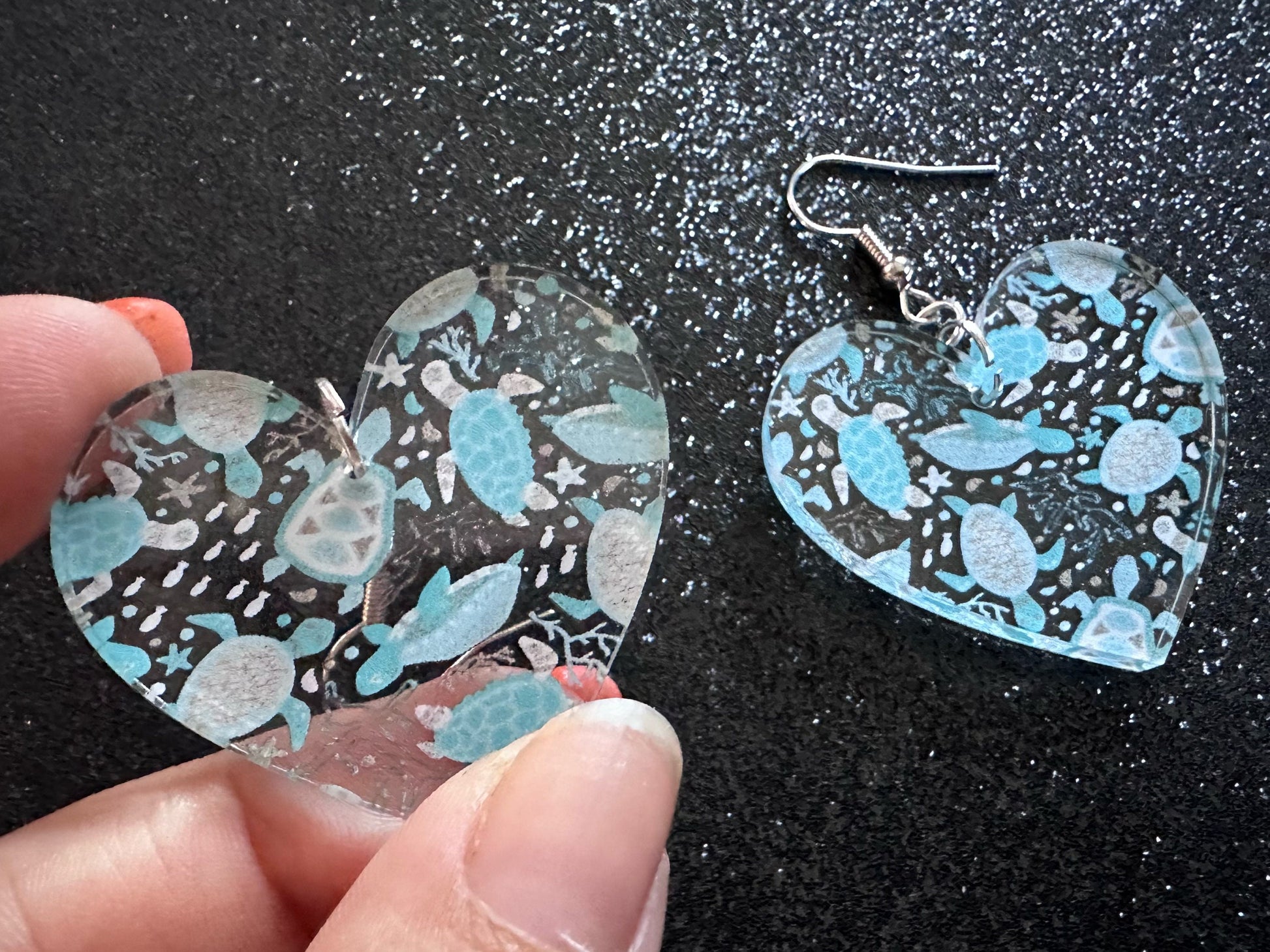 Turtle Earrings: Laser Cut Acrylic Turtles, Ocean Animals, Sea Creatures, Aquatic, Sea Turtles, Save the Turtles, Gifts for Her/Him/Them