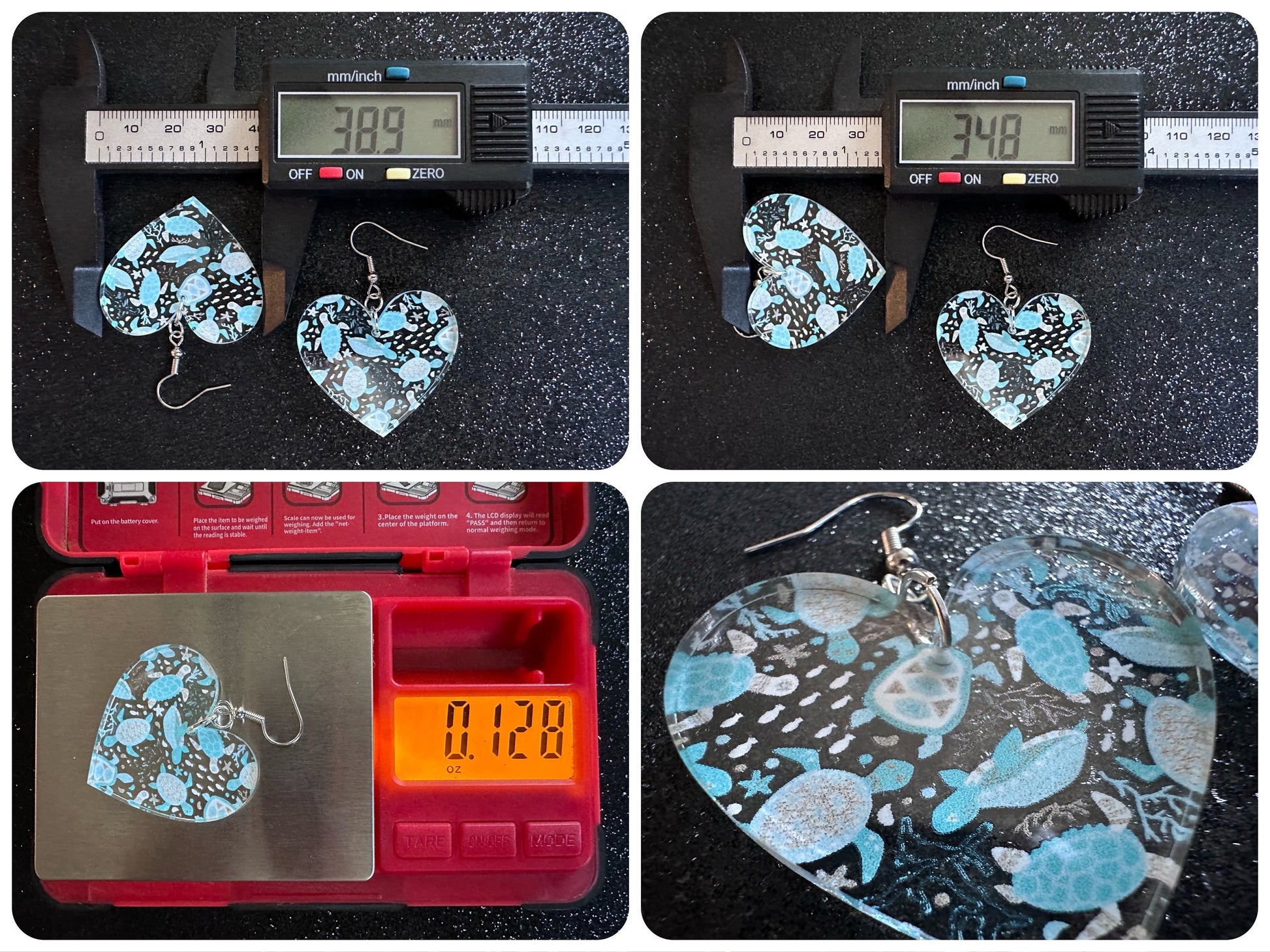 Turtle Earrings: Laser Cut Acrylic Turtles, Ocean Animals, Sea Creatures, Aquatic, Sea Turtles, Save the Turtles, Gifts for Her/Him/Them
