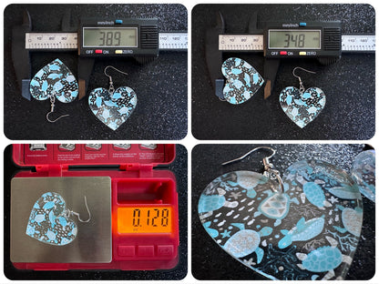 Turtle Earrings: Laser Cut Acrylic Turtles, Ocean Animals, Sea Creatures, Aquatic, Sea Turtles, Save the Turtles, Gifts for Her/Him/Them