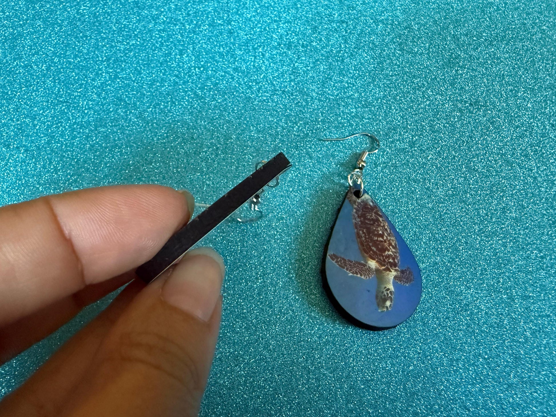 Turtle Earrings: Wooden Sublimated Turtles, Ocean Animals, Sea Creatures, Aquatic, Sea Turtles, Save the Turtles, Gifts for Her/Him/Them